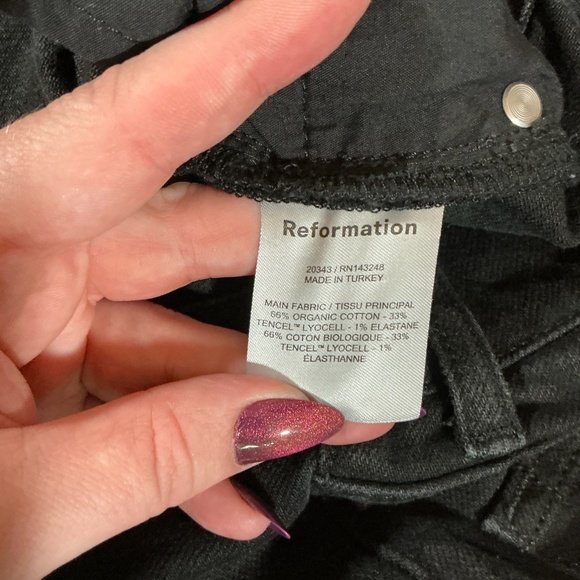 Reformation Cynthia High Rise Straight Jeans Wash Black Size 29 - Picture 10 of 12